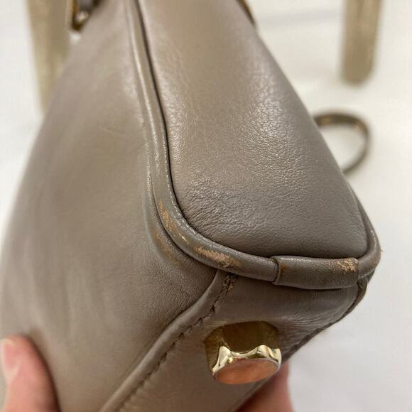 REBECCA MINKOFF TAUPE LEATHER GOLD STUD CROSSBODY BAG( ASIS) - Picture 8 of 16